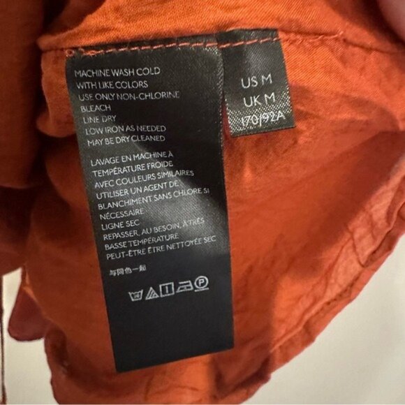 Urban Outfitters Rust Satin Wrap Dress Short Sleeve Size Medium Boho Autumncore - Picture 8 of 11